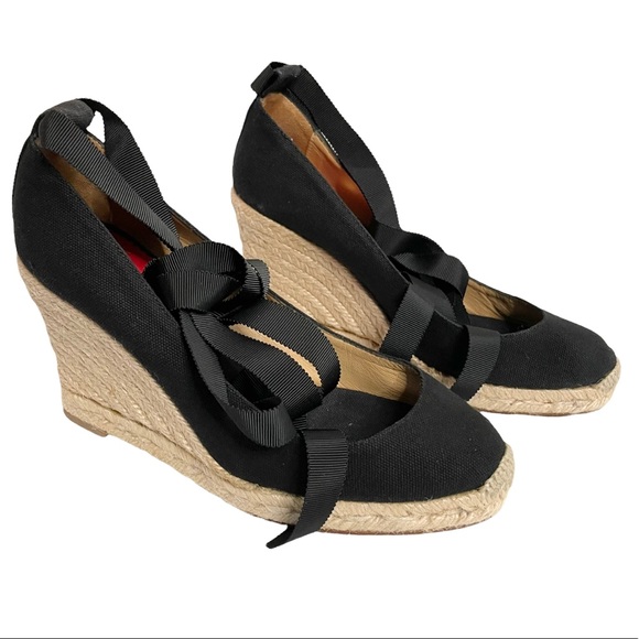 Christian Louboutin Shoes - Christian Louboutin | Formentera Black Wedge Lace-up Espadrilles